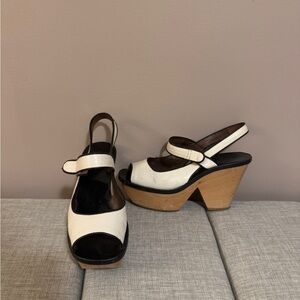 Marni Black and Cream Platform Sandals